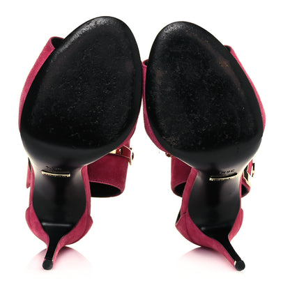 Gucci Suede Rooney Ankle Strap Sandals 36.5 Pink 5 of 9