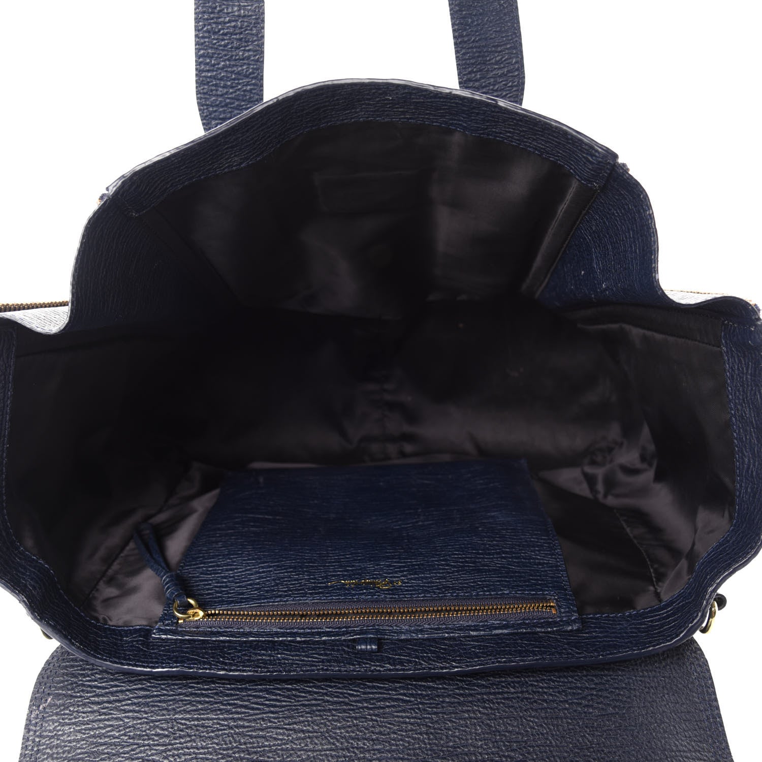 3.1 Phillip Lim Textured Calfskin Large Pashli Satchel Ink 5 of 18