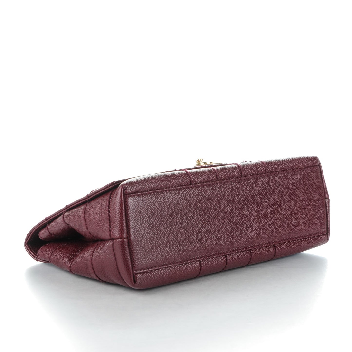 Caviar Square Stitched Medium Flap Burgundy