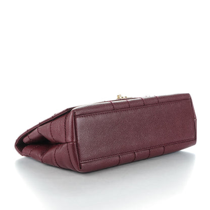 Chanel Caviar Square Stitched Medium Flap Burgundy 4 of 8