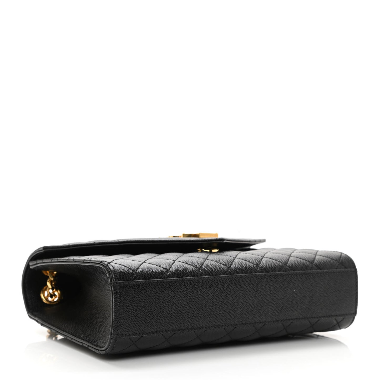 Grain De Poudre Textured Mixed Matelasse Triquilt Medium Monogram Satchel Black