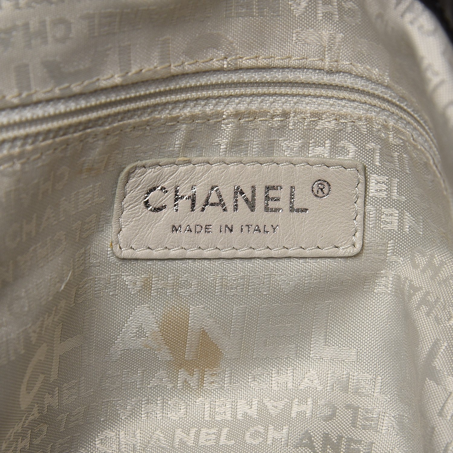 Chanel Lambskin Contrast Stitch Large Drawstring Tote Black 6 of 7