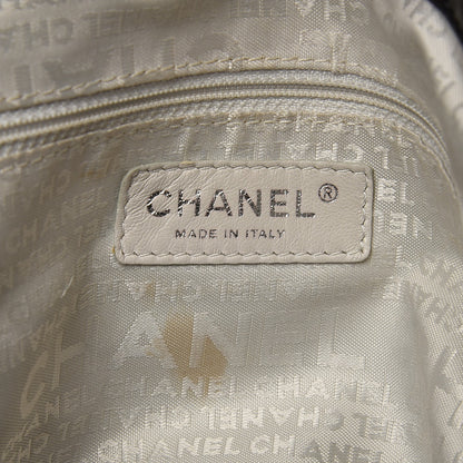 Chanel Lambskin Contrast Stitch Large Drawstring Tote Black 6 of 7