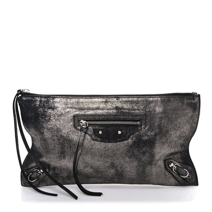 Balenciaga Metallic Calfskin Milky Way Papier Clutch Black 1 of 7