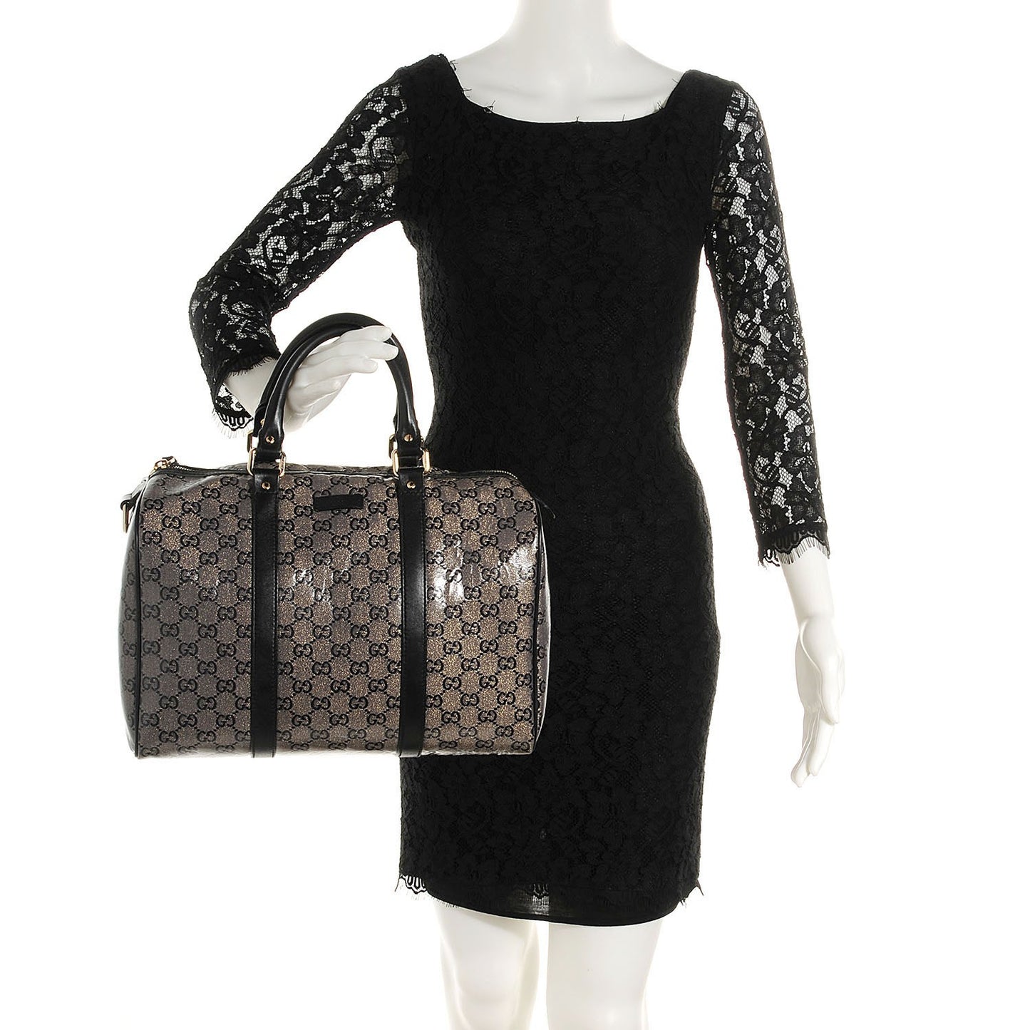 Crystal Monogram Joy Medium Boston Black