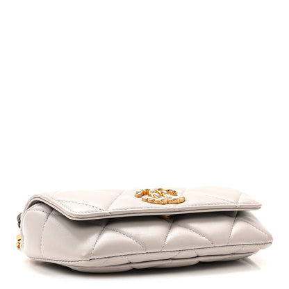Chanel Goatskin Quilted Chanel 19 Glasses Case With Chain Grey 4 of 11