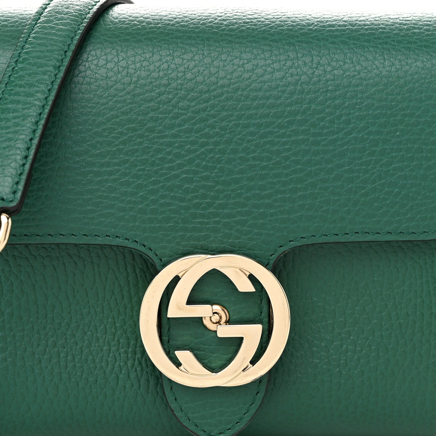 Gucci Dollar Calfskin Interlocking G Crossbody Bag Emerald 8 of 10