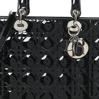 Christian Dior Patent Cannage Large Lady Dior Black 8 of 10