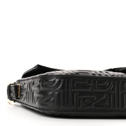 Fendi Nappa Logo Embossed Baguette Black 7 of 8
