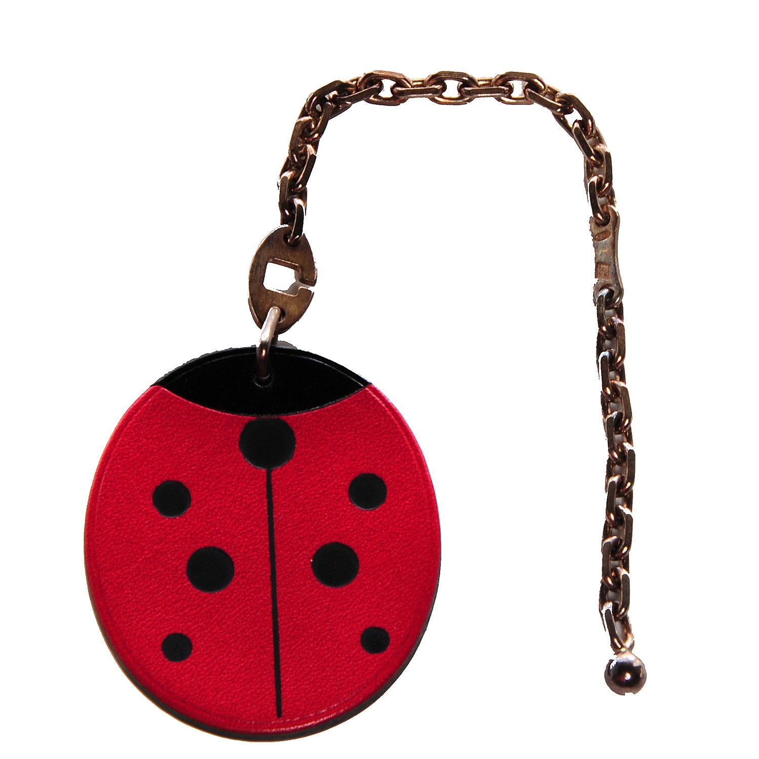 Hermes Leather Lucky Ladybug Key Ring 1 of 4