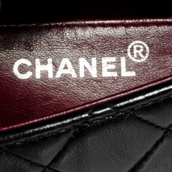Lambskin Quilted Mini Square Flap Black