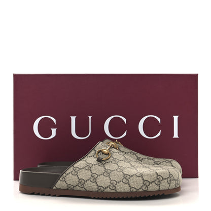Gucci GG Supreme Monogram Miro Soft Calfskin Womens Horsebit Slippers 39.5 Beige Ebony New Acero 10 of 10