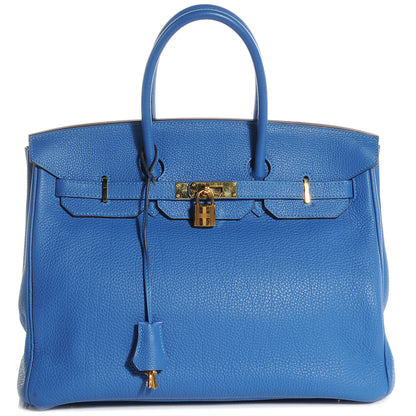 Hermes Taurillon Clemence Birkin 35 Mykonos 1 of 10