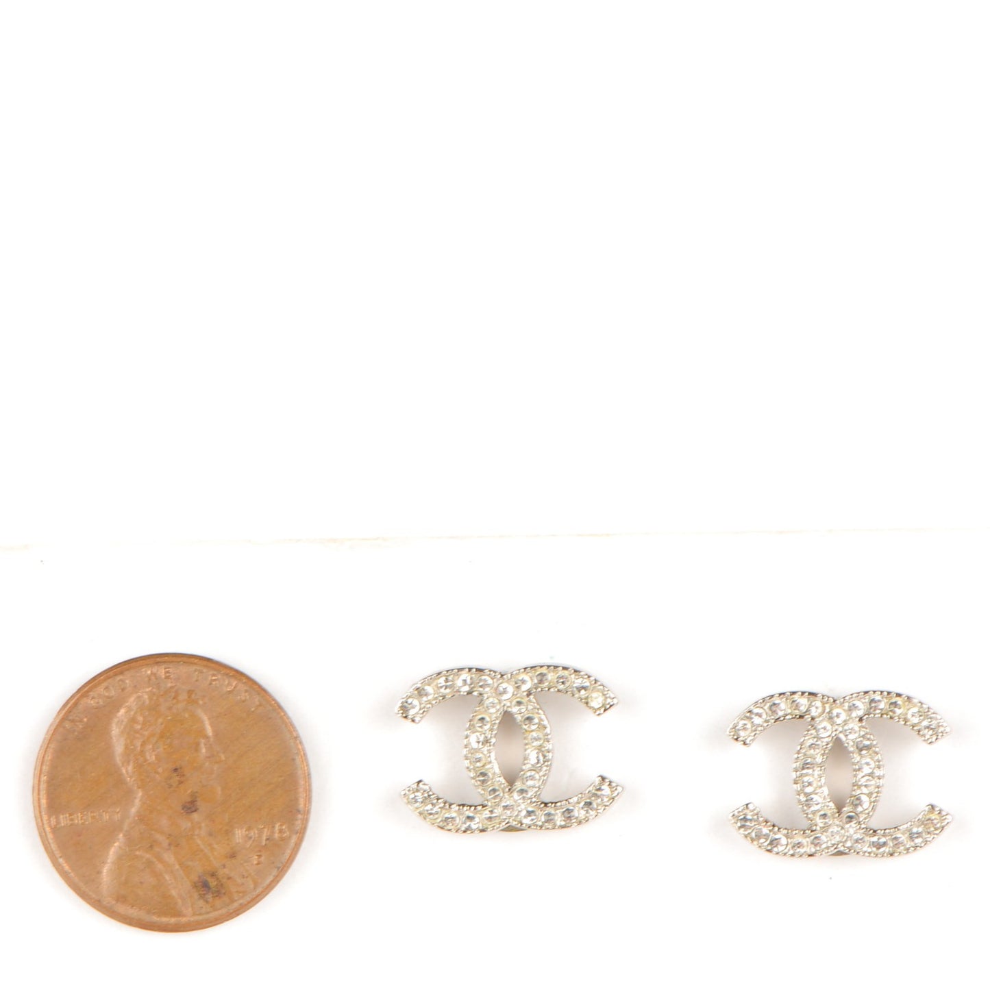 Crystal CC Earrings Light Gold