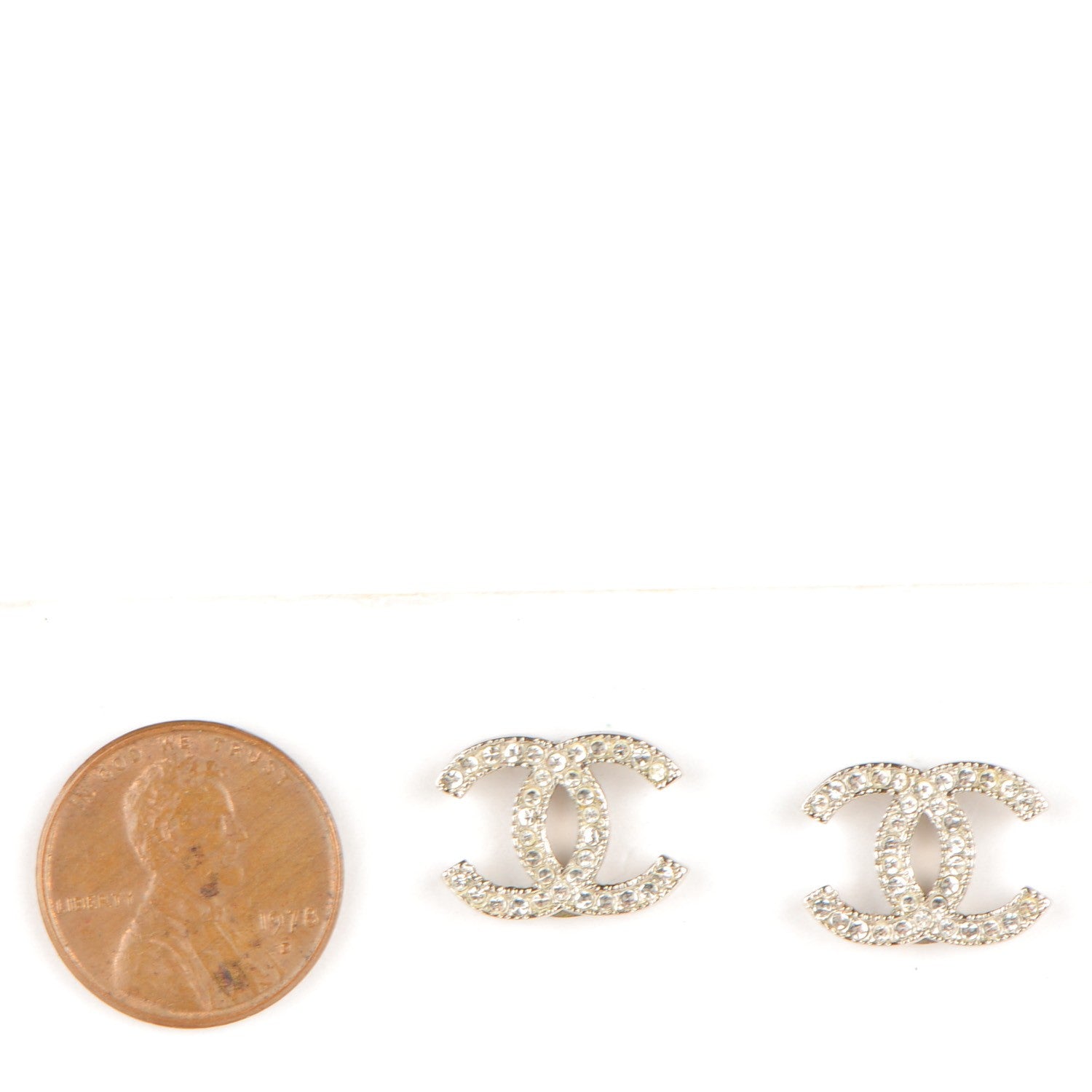 Chanel Crystal CC Earrings Light Gold 2 of 4
