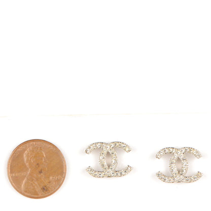 Chanel Crystal CC Earrings Light Gold 2 of 4