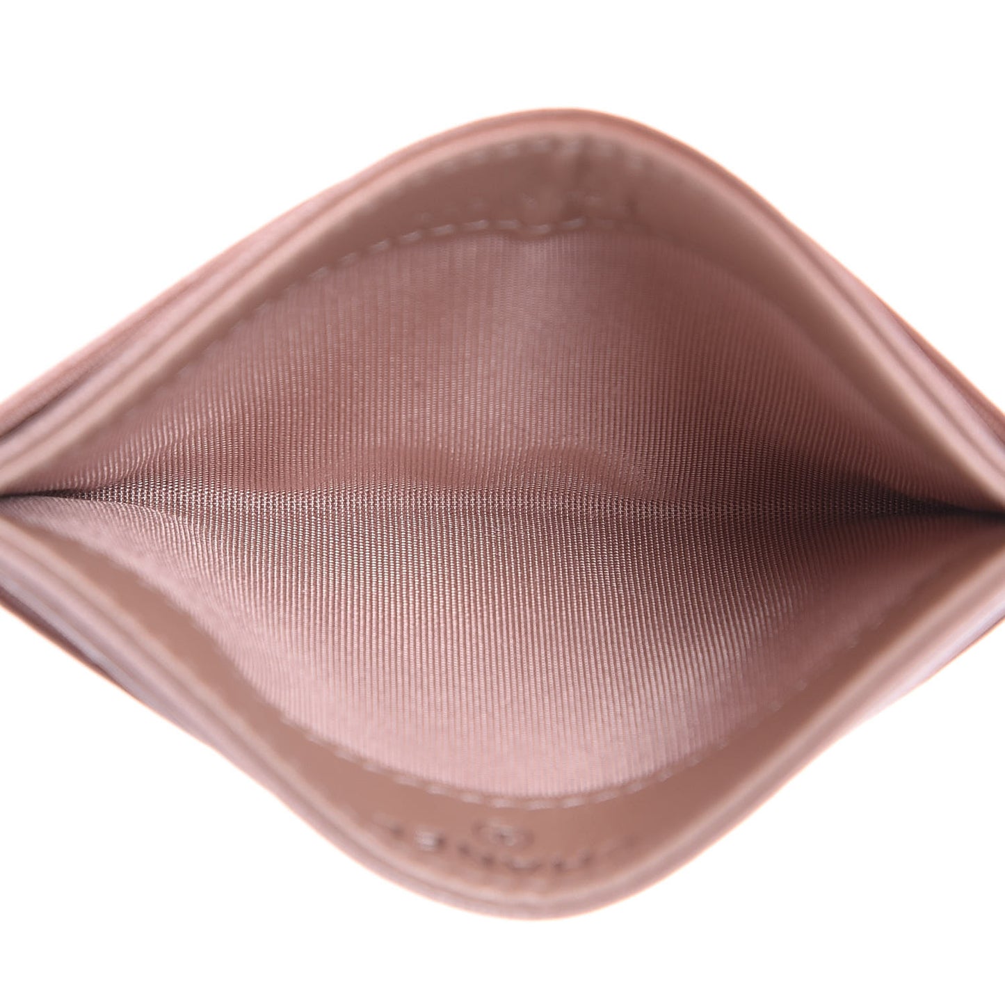 Goatskin Camellia Embossed Card Holder Light Pink