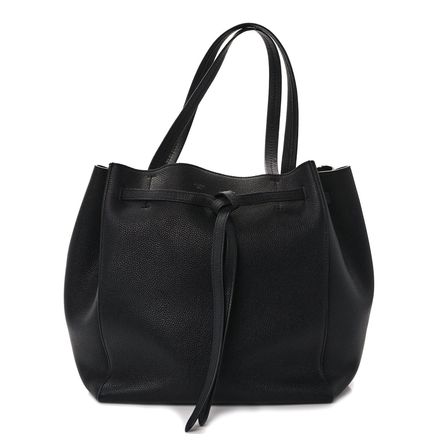 Celine Soft Grained Calfskin Medium Belt Cabas Phantom Black 1 of 14