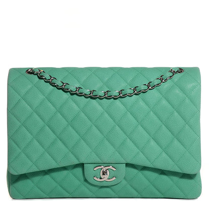 Chanel Iridescent Caviar Maxi Double Flap Green 1 of 9