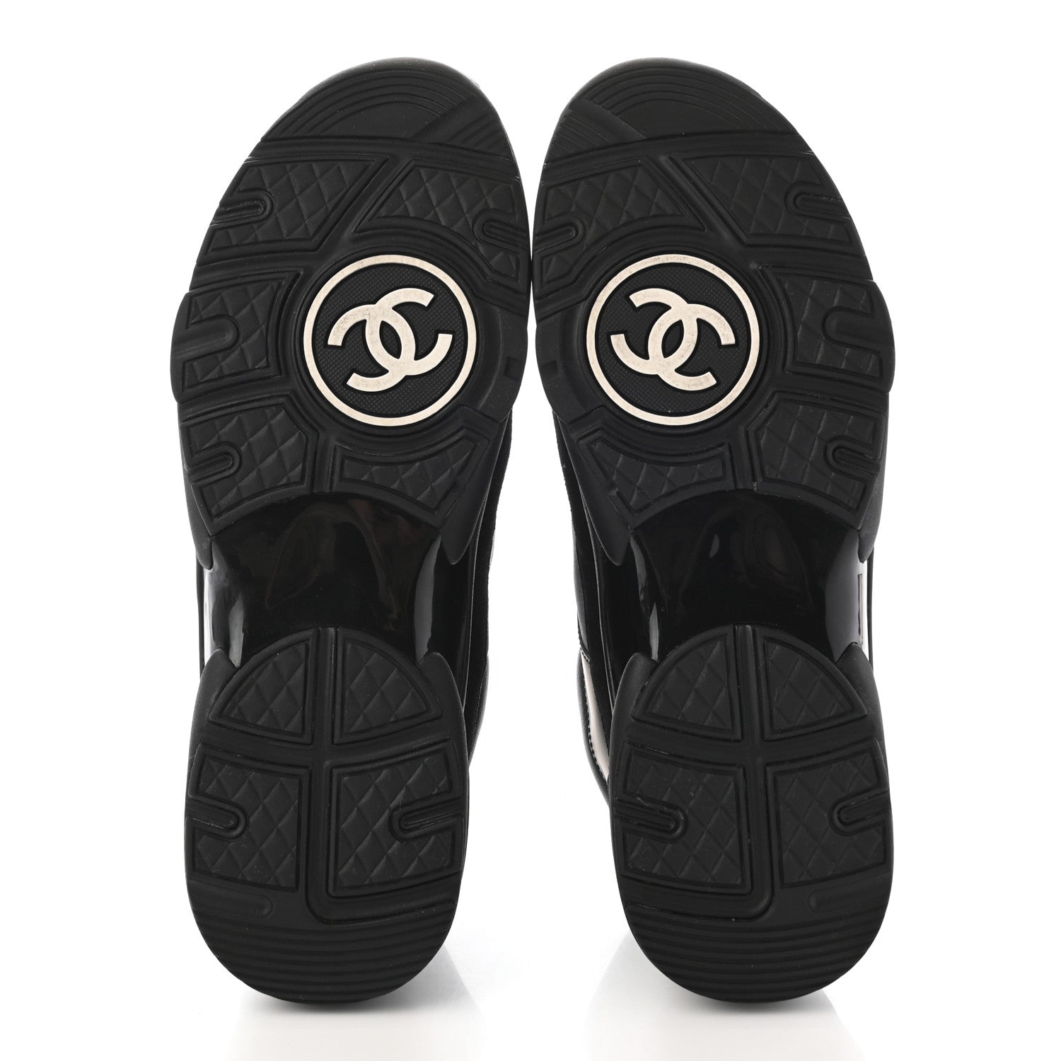 Chanel Toile Suede Calfskin CC Sneakers 40.5 Black 5 of 10