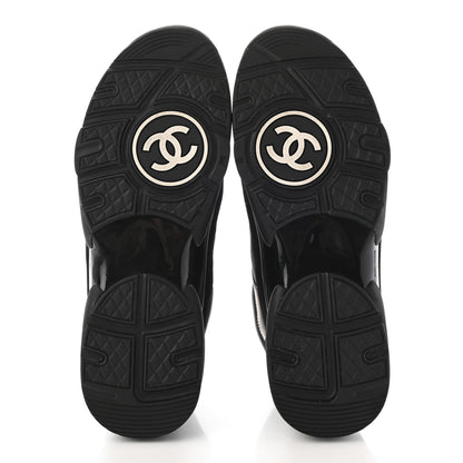 Chanel Toile Suede Calfskin CC Sneakers 40.5 Black 5 of 10