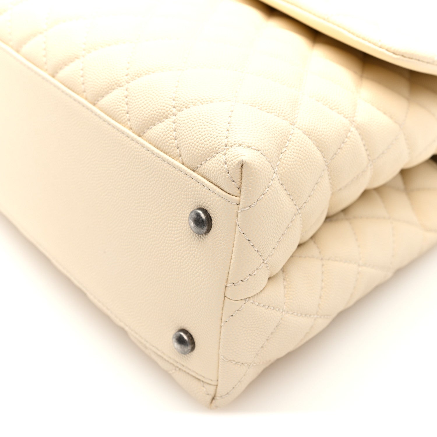 Chanel Caviar Lizard Quilted Medium Coco Handle Flap White 10 of 10