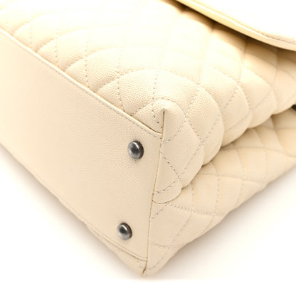 Chanel Caviar Lizard Quilted Medium Coco Handle Flap White 10 of 10