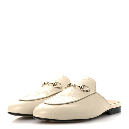 Gucci Glamour Calfskin Guccissima Womens Princetown Slippers 36.5 Mystic White 4 of 10