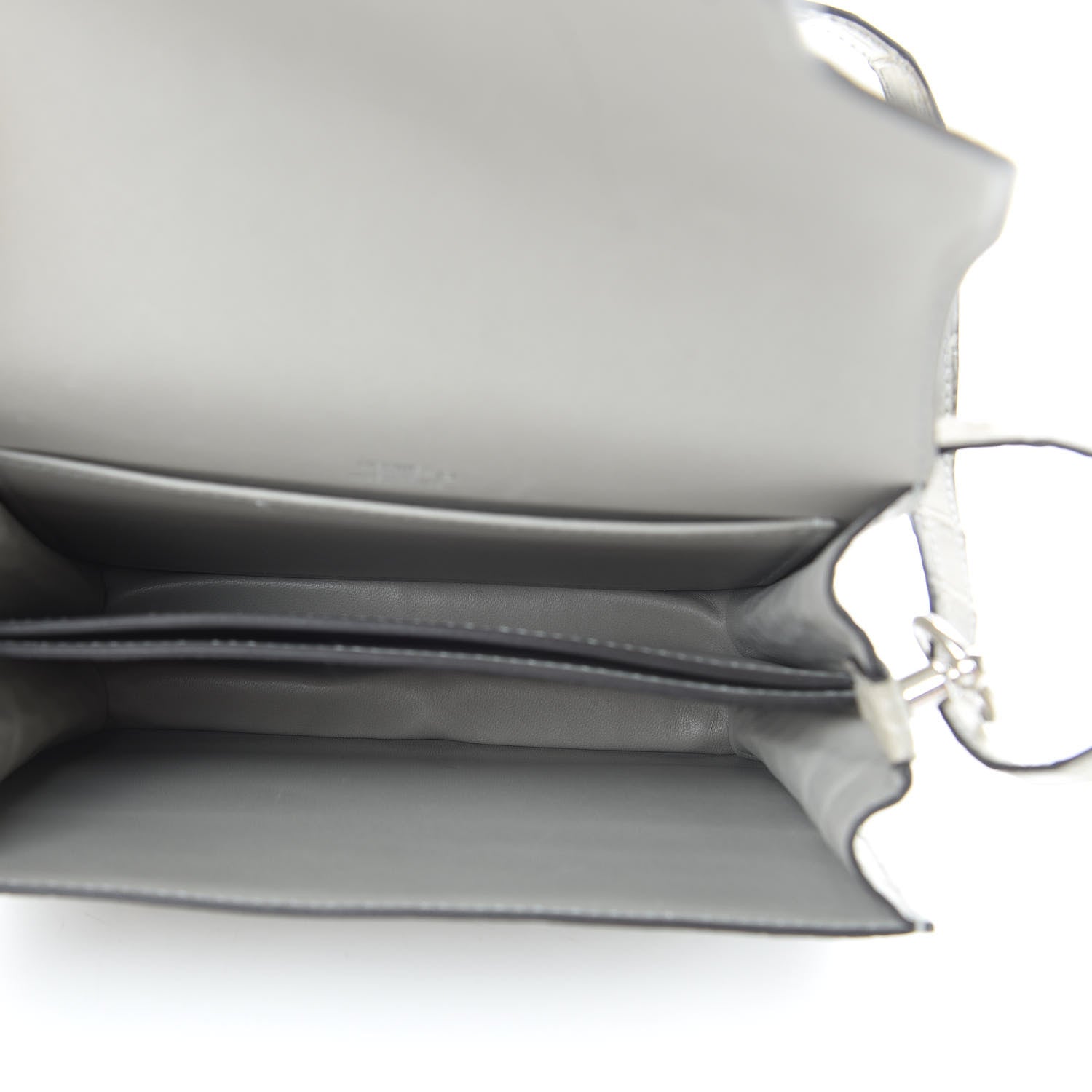 Hermes Matte Alligator Lizard Mini Sac Roulis Ombre Gris Perle 7 of 17