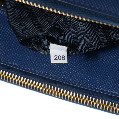 Prada Saffiano Lux Medium Double Zip Tote Bluette 9 of 12