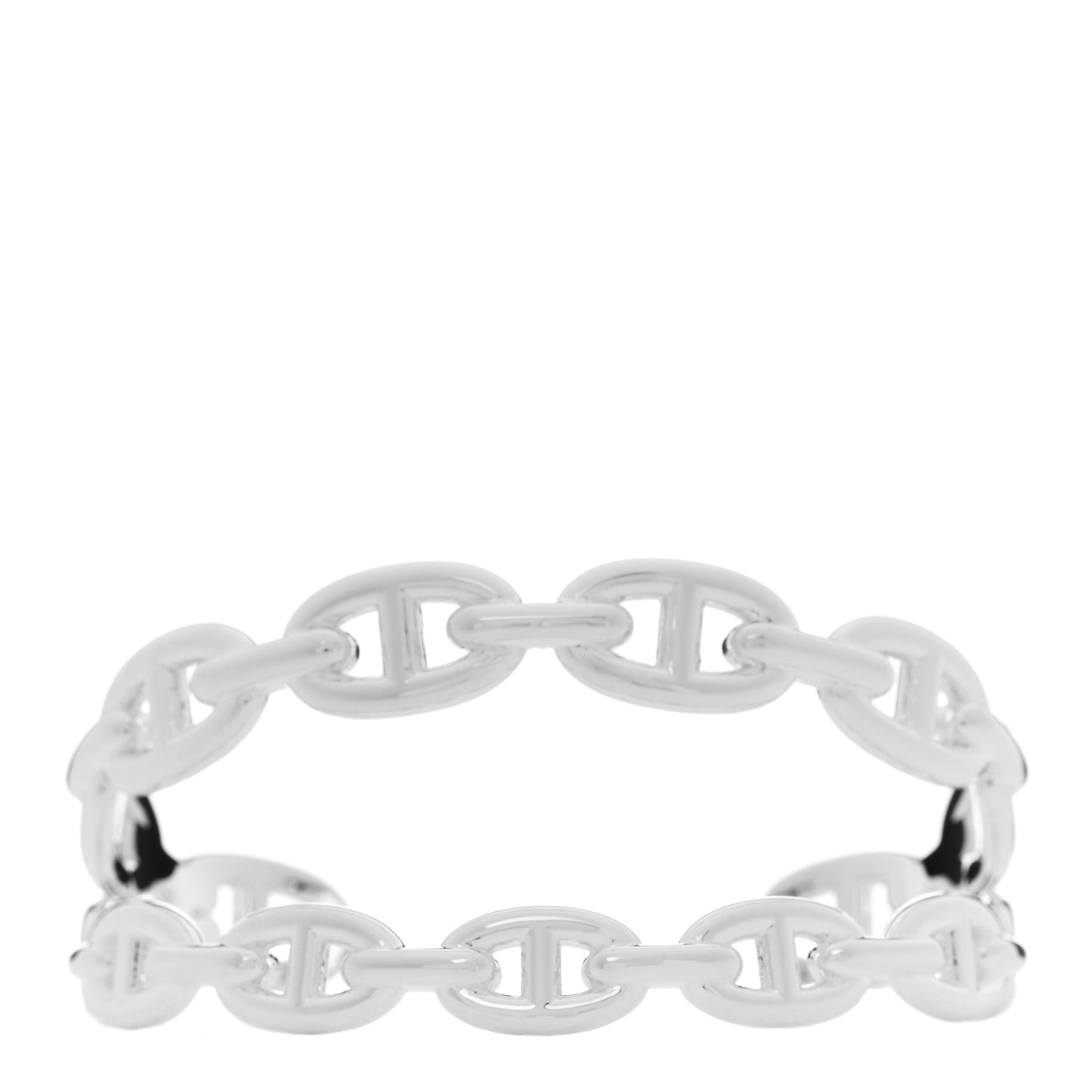 Sterling Silver Chaine d'Ancre Enchainee Double Cuff Bracelet ST