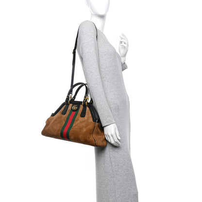 Gucci Suede Ophidia Medium Re(Belle) Top Handle Bag Nocciola Black 2 of 10