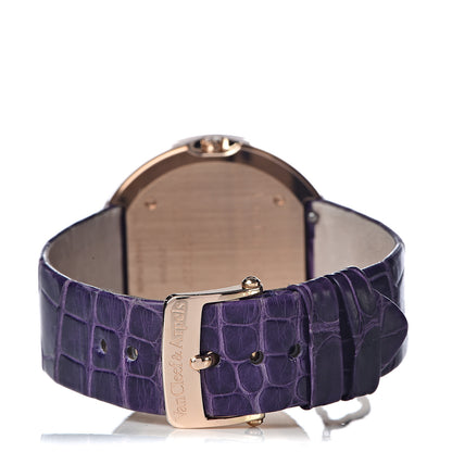 Van Cleef & Arpels 18K Rose Gold Alligator 38mm Charms Quartz Watch 4 of 11