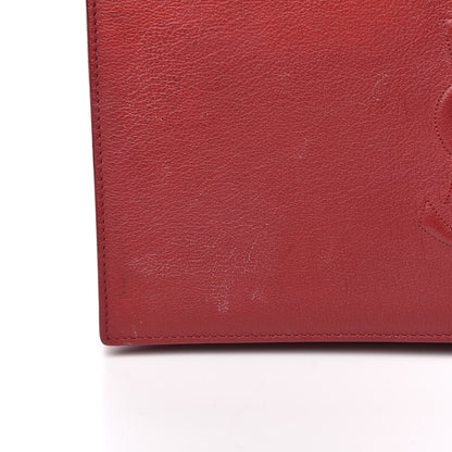 Saint Laurent Calfskin Monogram Large Belle De Jour Clutch Red 9 of 10