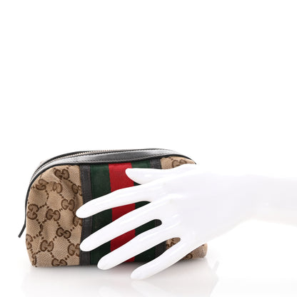 Gucci Monogram Web Small Cosmetic Case Dark Brown 2 of 7