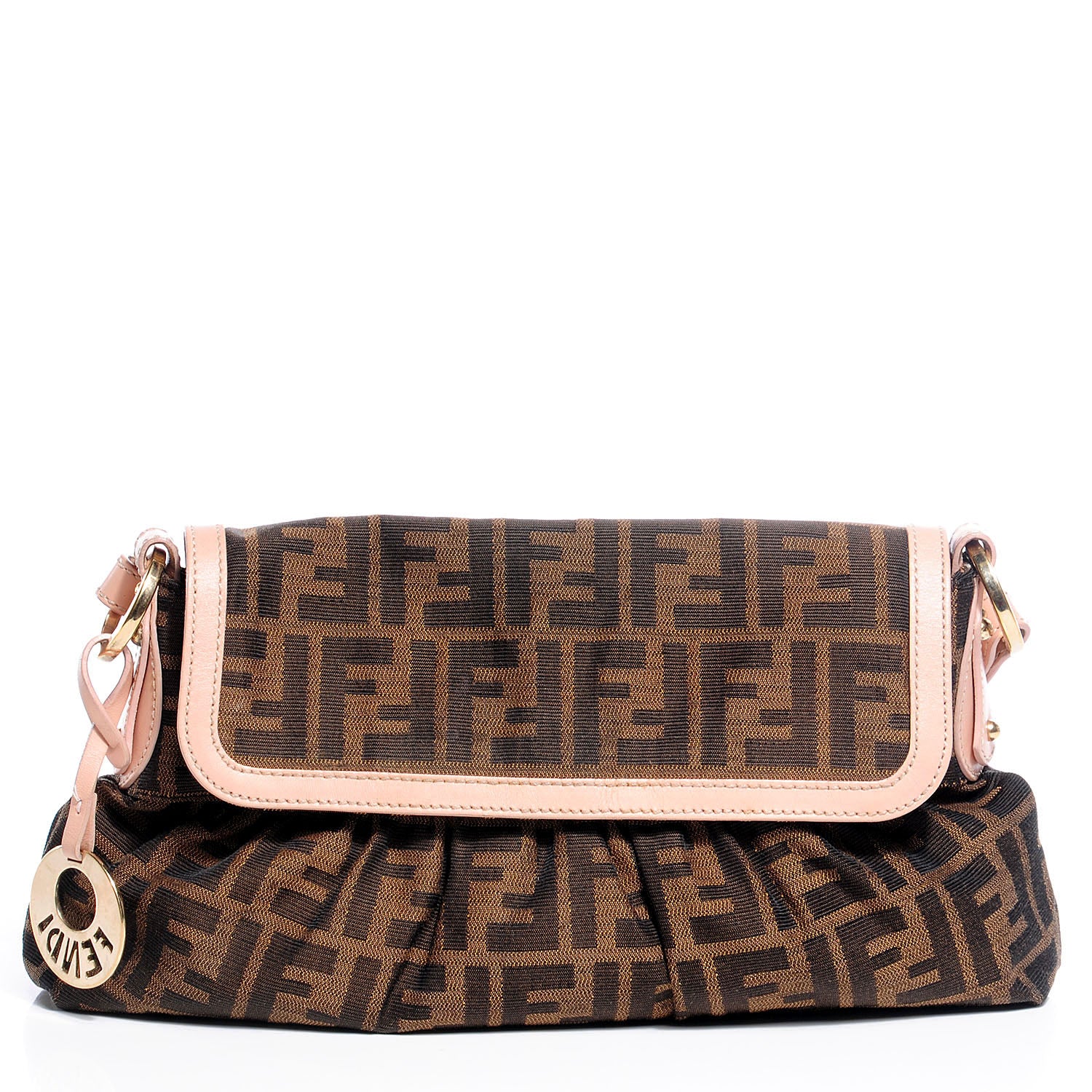 Fendi Zucca Cuoio Lucido Small Chef Shoulder Bag Tobacco Bois de Rose 1 of 10