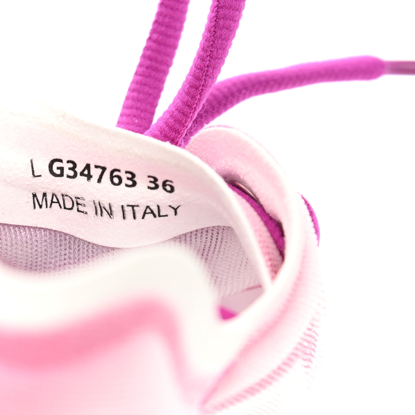 Calfskin Mesh Lycra Womens Logo Sneakers 36 White Pink