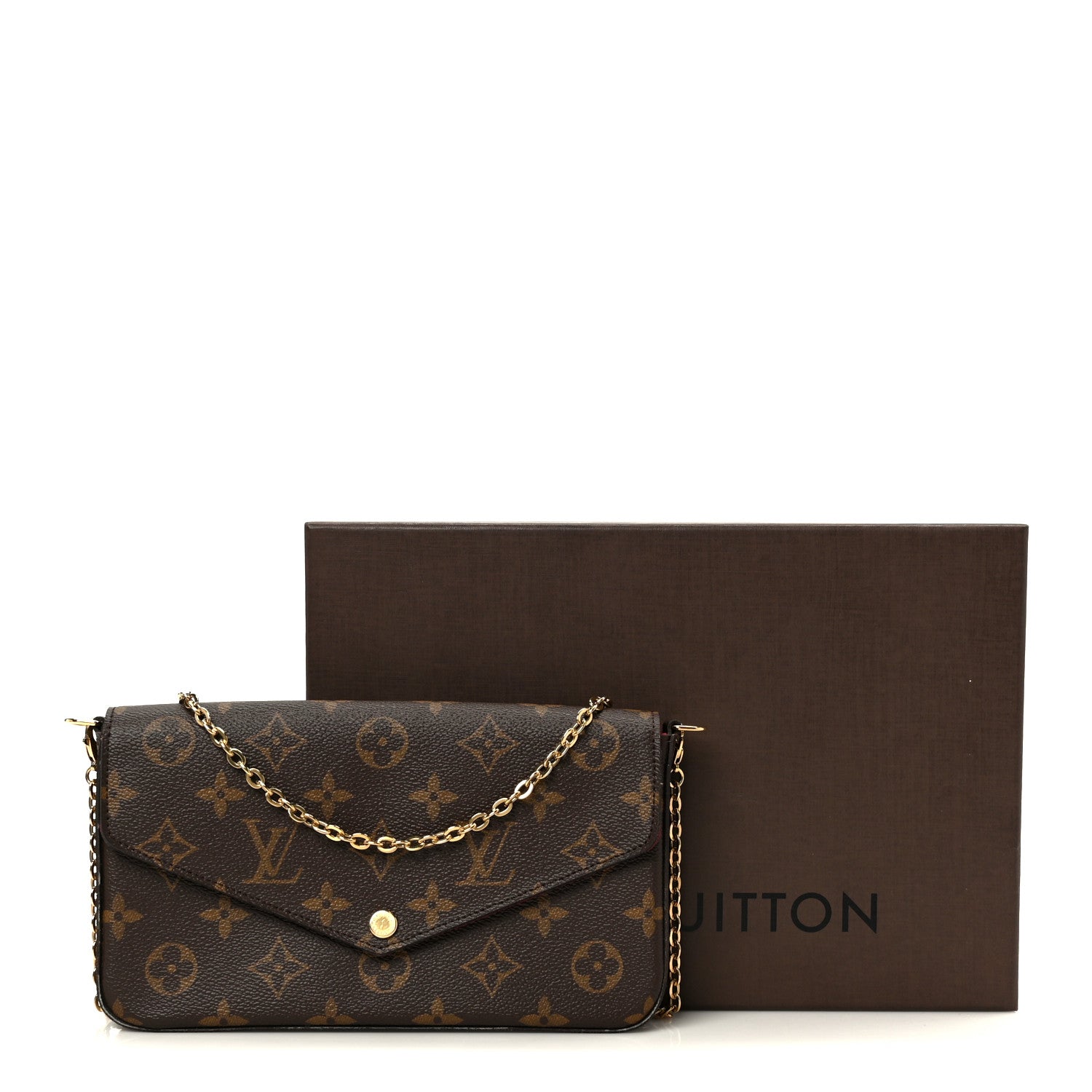 Louis Vuitton Monogram Pochette Felicie Chain Wallet Fuchsia 16 of 16