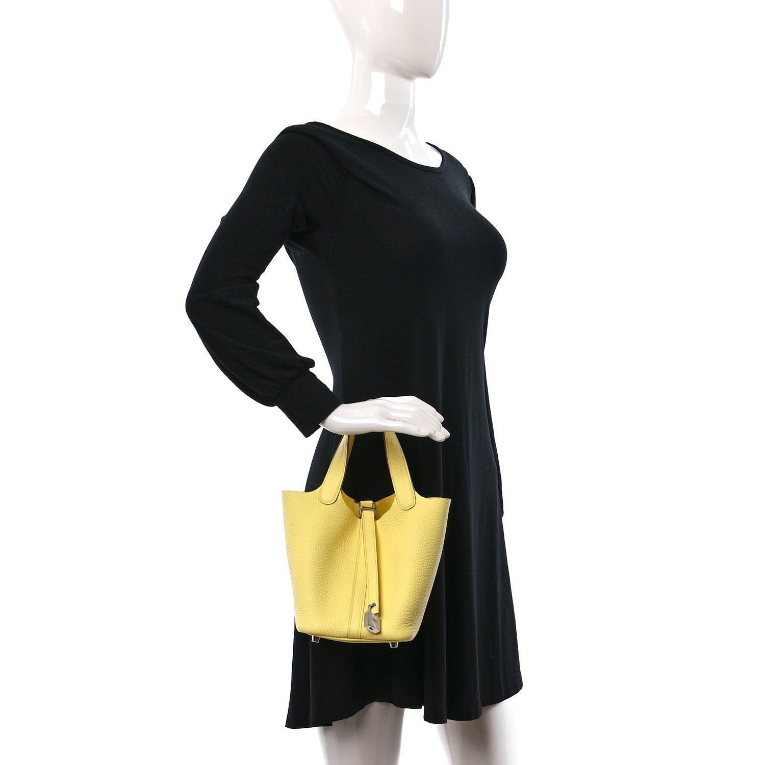 Hermes Taurillon Clemence Picotin Lock 18 PM Limoncello 2 of 10