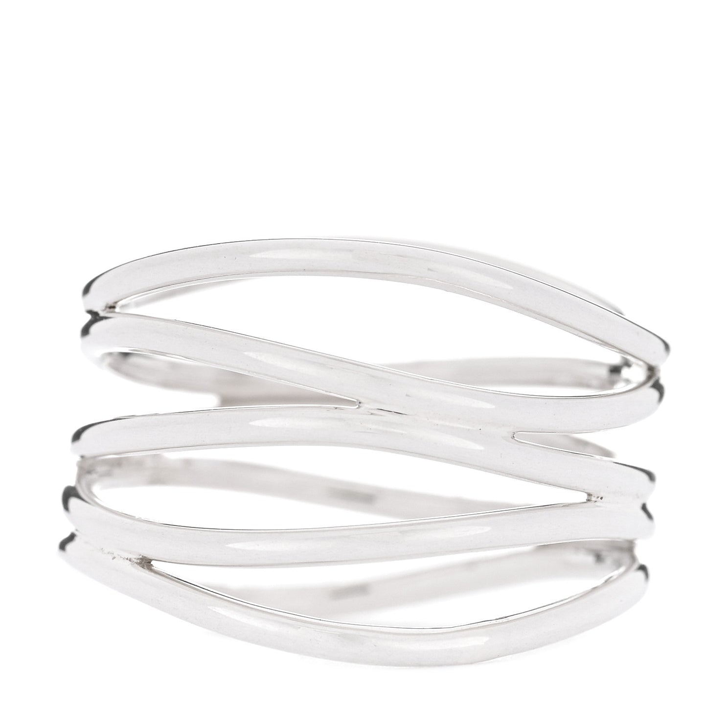 Sterling Silver Elsa Peretti 5 Row Wave Ring 48 4.5