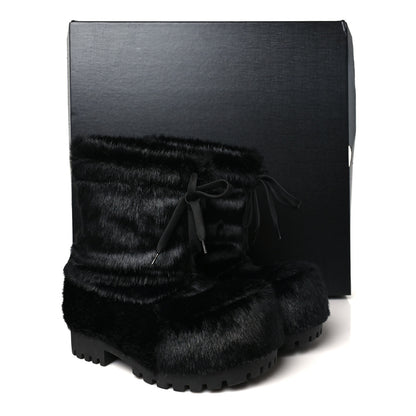 Balenciaga Faux Mink Alaska Low Boots 37-38 Black 9 of 9