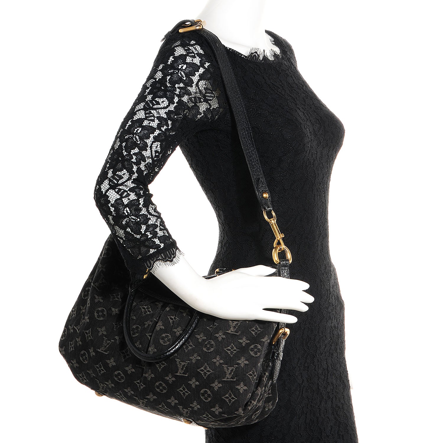 Louis Vuitton Denim Neo Cabby MM Black 2 of 7