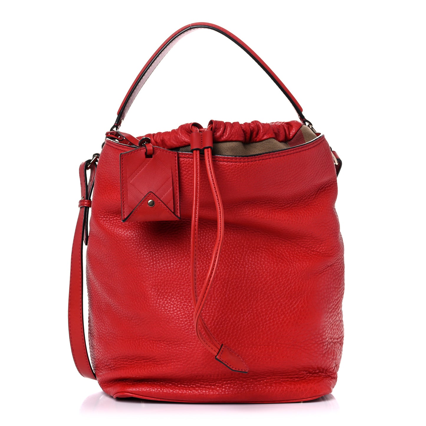 Grainy Calfskin Medium Ashby Hobo Cadmium Red