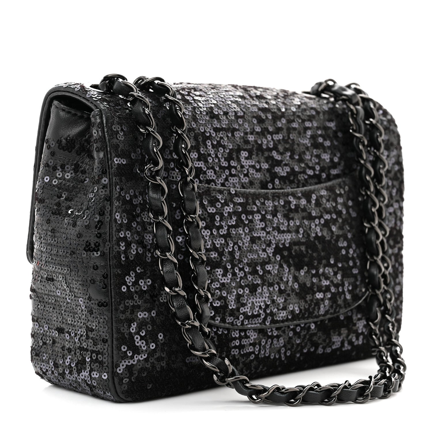 Chanel Sequin Lambskin Medium Moonlight on Water Flap Black 3 of 10