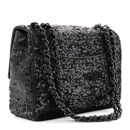 Chanel Sequin Lambskin Medium Moonlight on Water Flap Black 3 of 10