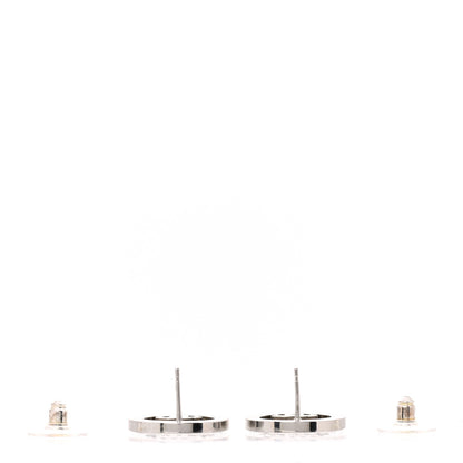 Chanel Crystal CC Round Earrings Silver 3 of 5