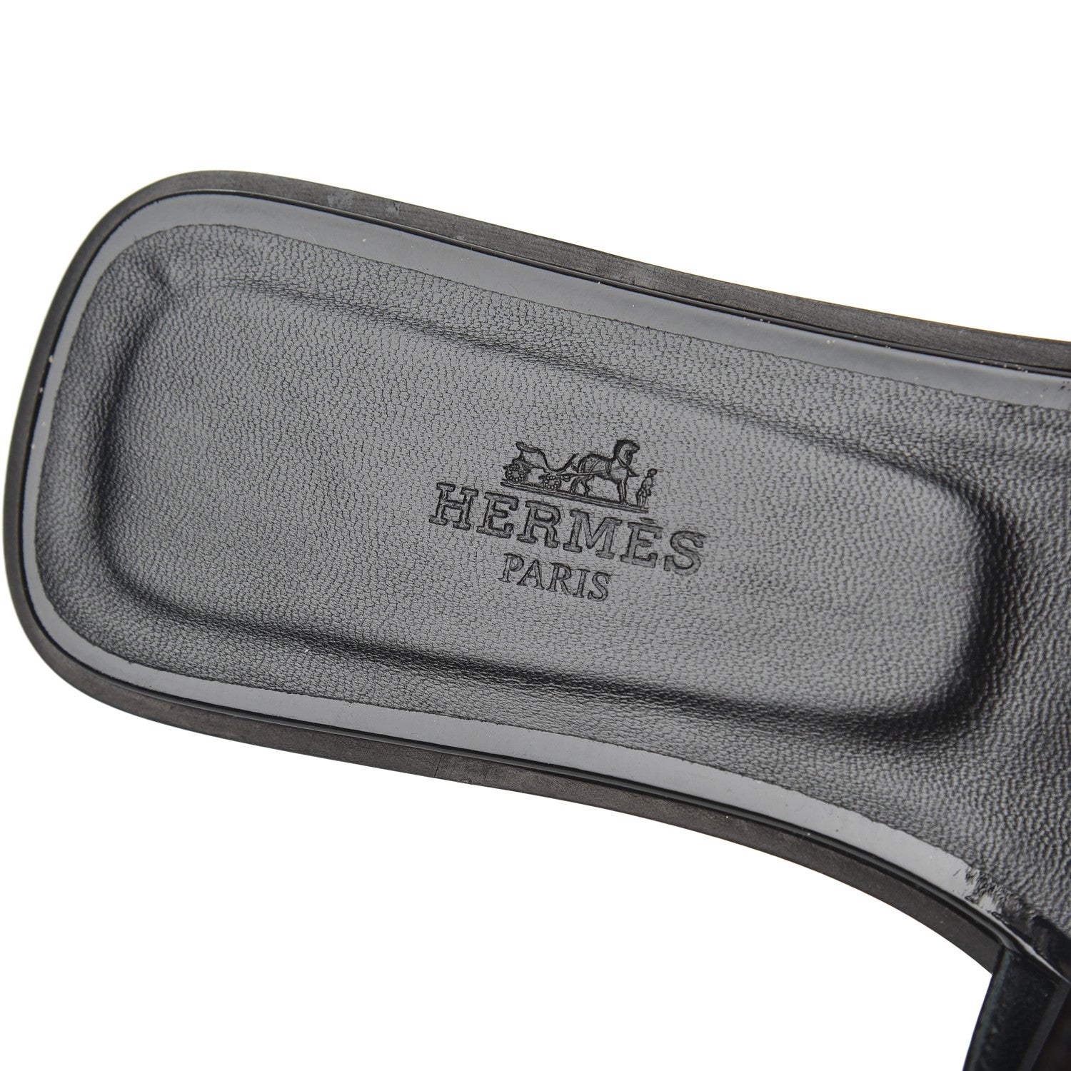 Hermes Patent Oran Sandals 37 Black 6 of 13