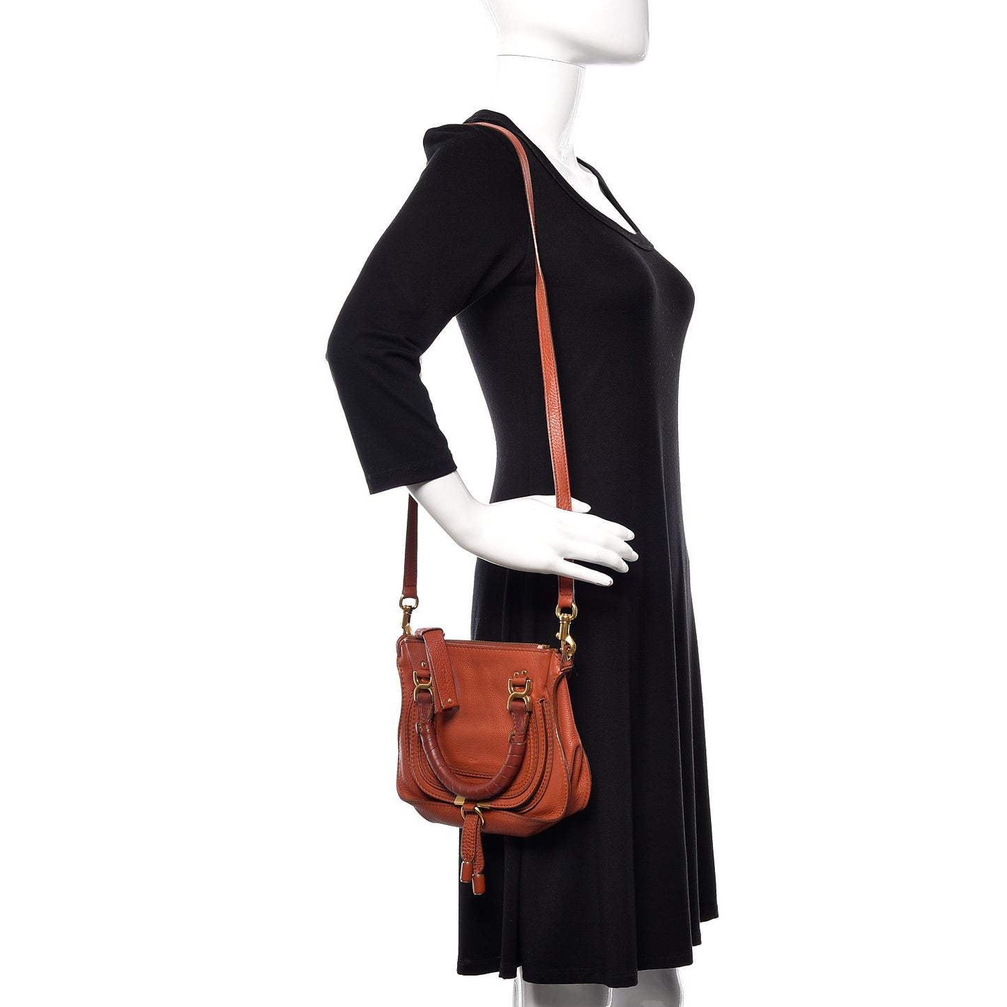 Calfskin Mini Marcie Satchel Red Bush