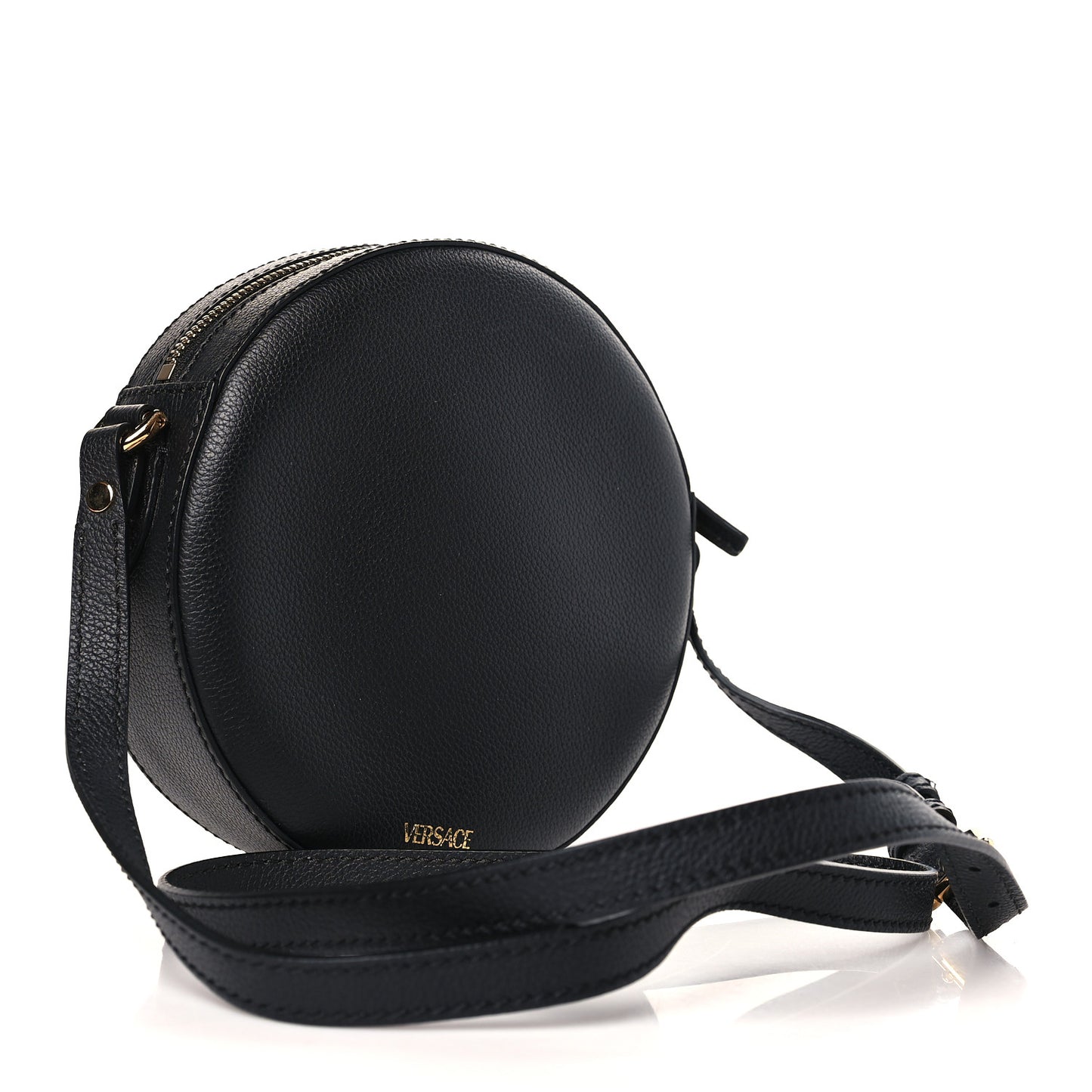 Calfskin La Medusa Round Camera Bag Black