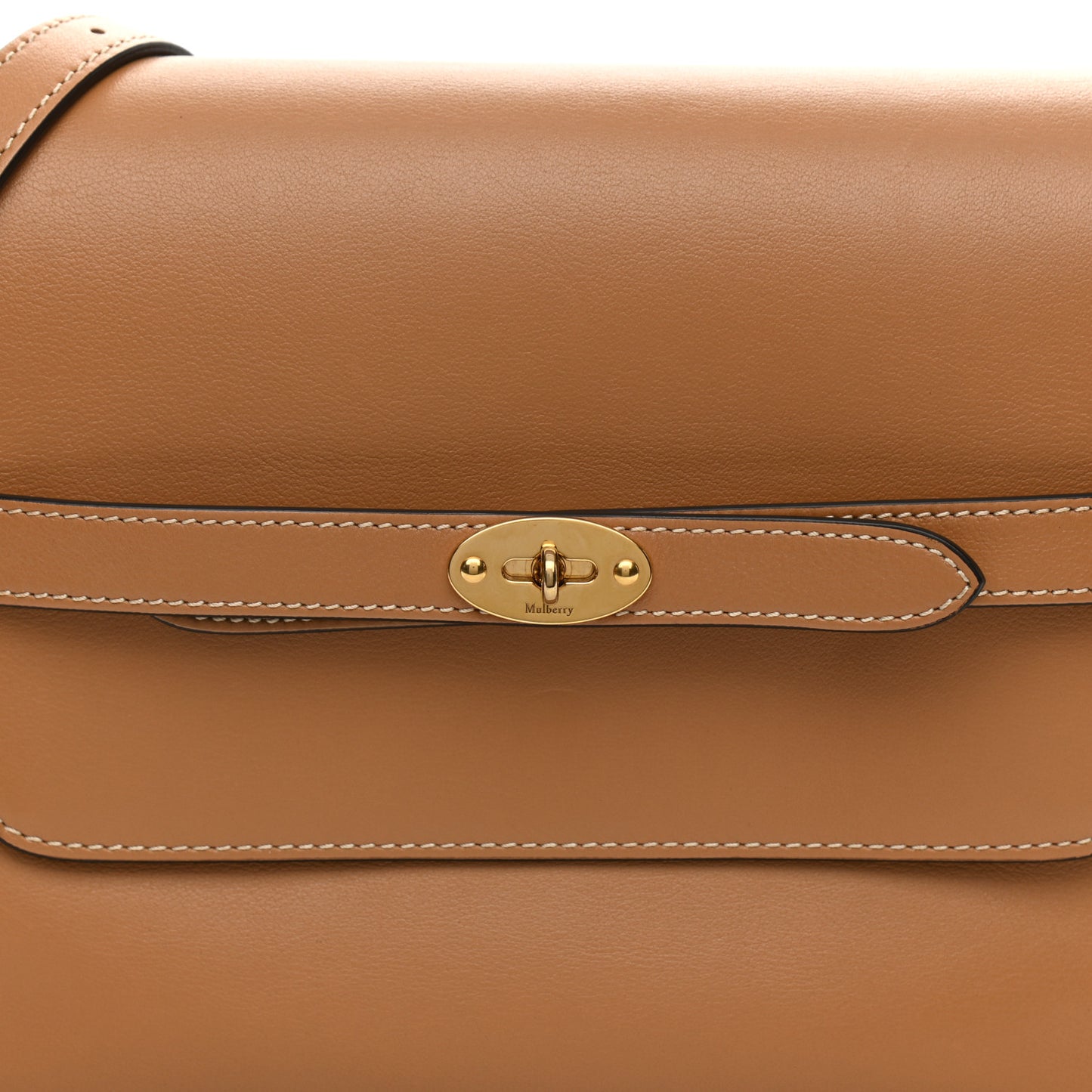 Silky Calfskin Belted Bayswater Satchel Sable